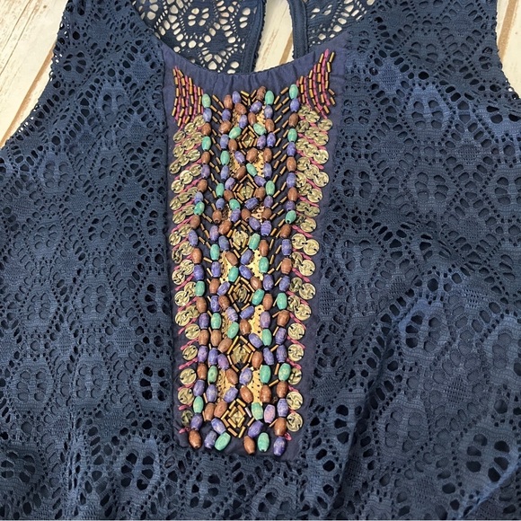 Maurice’s Navy Blue Sleeveless Beaded Dress Size Small - Picture 6 of 16